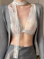 French Sexy Lace Top Support Pure Lust Beauty Back Bra Set