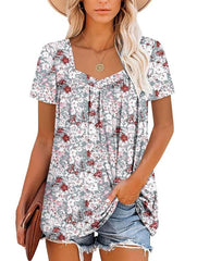✨Women's Summer Pleated Printed Short-Sleeves(Buy 3 Free Shipping)