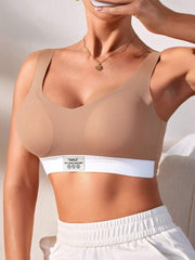 Yoga Women's Simple Color Block Comfortable Lingerie Bra