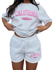 Unisex 2-Piece Casual Sportswear Set – T-Shirt and Shorts Outfit for Men and Women