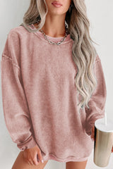 ✨ Women's Solid Color Ribbed Knit Round Neck Pullover Sweatshirt (Buy 2 Free Shipping)