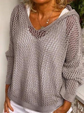 ✨Women's Solid Hollow Out Sheer Hooded Sweater (Buy 2 Free Shipping!!!)