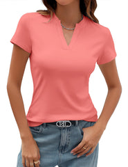✨Women's V Neck T-Shirts 2025 Slim Fit Basic Tops for Work (buy 3 free shipping!!!)