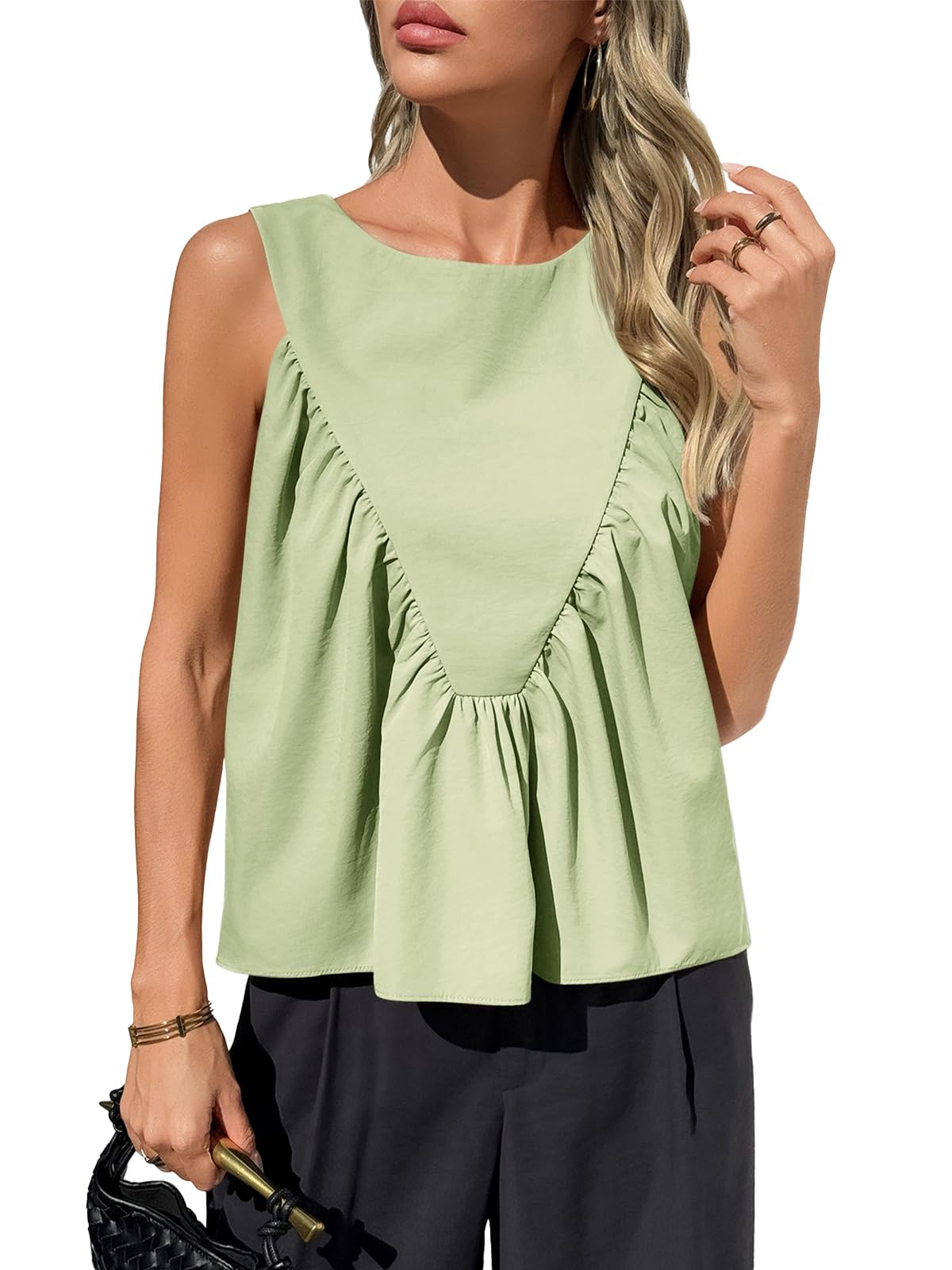 ✨Womens Peplum Babydoll Tank Tops Summer Sleeveless Loose T Shirts (Buy 2 Free Shipping!!!)