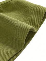 Seamless Strapless Wire-Free Breathable Comfortable Back Bra OliveDrab
