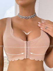 Push-up Wire-Free Portable Front-Closure Sports Bra, Comfortable and Seamless