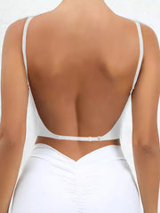 Summer Big U Backless Multi Wear Gathering Bra White