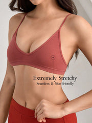 Seamless Strapless Wire-Free Breathable Comfortable Back Bra LightCoral