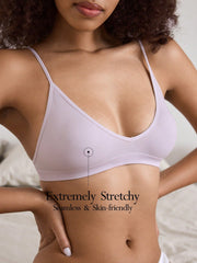 Seamless Strapless Wire-Free Breathable Comfortable Back Bra Violet