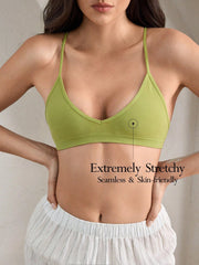 Seamless Strapless Wire-Free Breathable Comfortable Back Bra OliveDrab