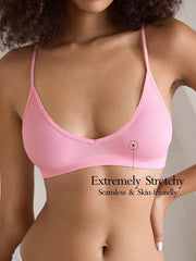 Seamless Strapless Wire-Free Breathable Comfortable Back Bra Pink