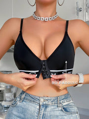 Women's Front Clasp Non-Steel Ring Gathering Bra