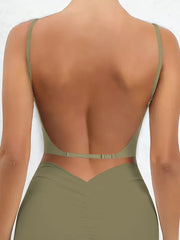 Summer Big U Backless Multi Wear Gathering Bra Green