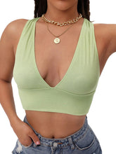 Sexy High Elastic Plain Color Sports Vest LightGreen