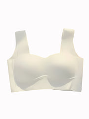 Seamless Gathered Thin Wireless Anti-Sag Sports Bra