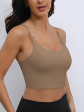 Sexy U-Back Yoga Bra with Adjustable Thin Straps for Shaping and Support Tan