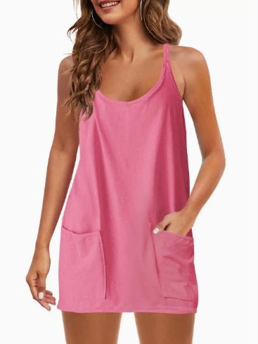 Summer Women's Camisole Top One-piece Shorts Jumpsuit Casual Set