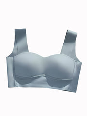 Seamless Gathered Thin Wireless Anti-Sag Sports Bra