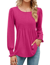 ✨Fall New Women's Pleated Puff Long Sleeve Tunic Tops(buy 2 free shipping)