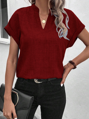 ✨Women's Summer V-neck Casual Short-sleeved Basic Tops(BUY 3 FREE SHIPPING)