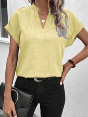 ✨Women's Summer V-neck Casual Short-sleeved Basic Tops(BUY 3 FREE SHIPPING)