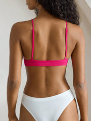 Seamless Strapless Wire-Free Breathable Comfortable Back Bra VioletRed