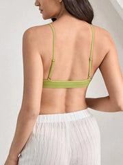 Seamless Strapless Wire-Free Breathable Comfortable Back Bra OliveDrab