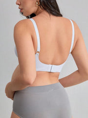 Soft Gel Seamless Wireless One-Piece Fixed Cup Nursing Bra Lightblue