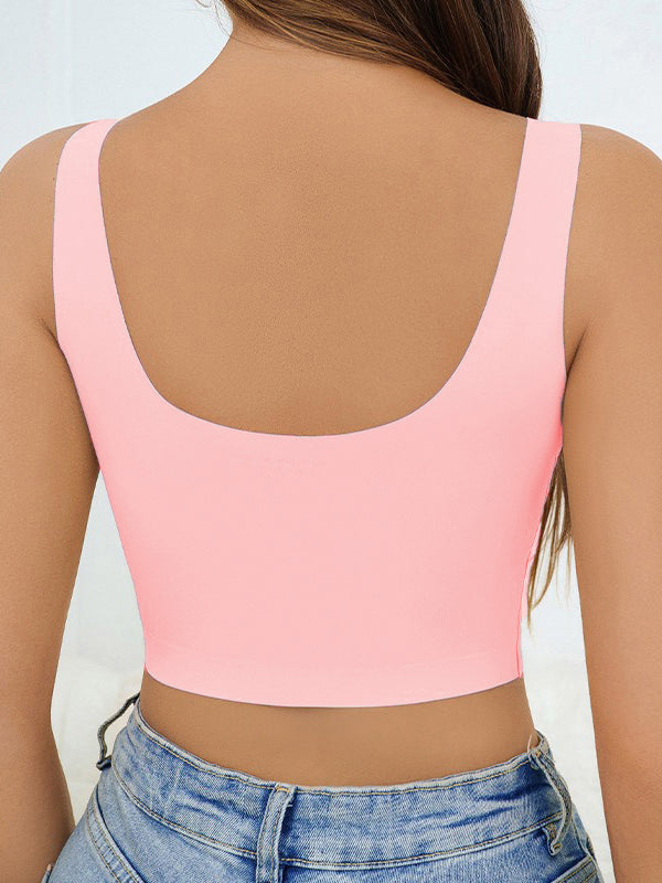 Breathable Wireless Light Support Sports Yoga Bra HotPink