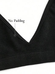 Seamless Strapless Wire-Free Breathable Comfortable Back Bra Black