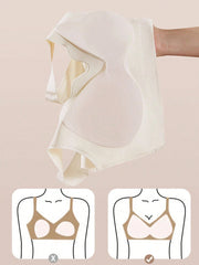 Seamless Casual Comfort Tank Style Seamless V-Neck Yoga Sports Breathable Back Bra White