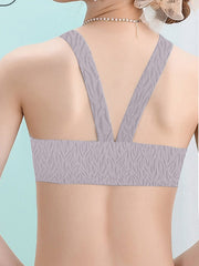 Front-Closure Wireless Seamless Maternity Nursing Bra Gray