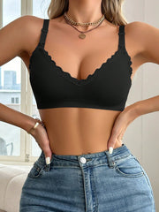 Seamless Non-Steel Ring Maternity Nursing Bra Black