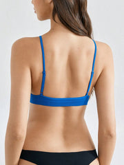 Seamless Strapless Wire-Free Breathable Comfortable Back Bra Blue