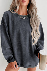 ✨ Women's Solid Color Ribbed Knit Round Neck Pullover Sweatshirt (Buy 2 Free Shipping)