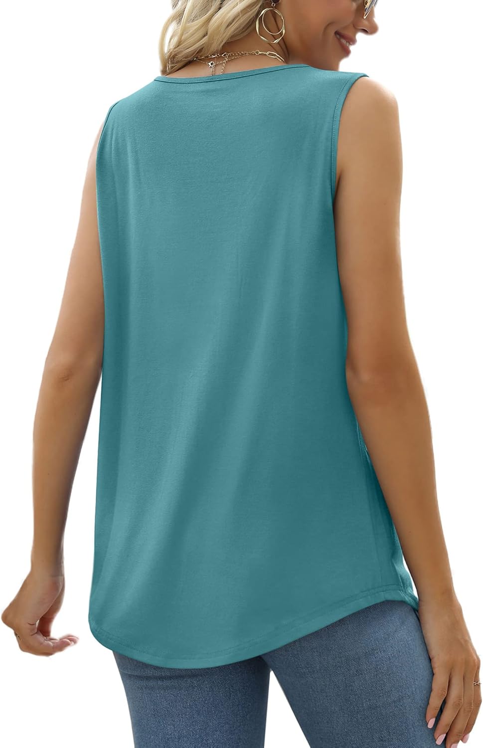 ✨Women's Loose Fit Pleated Scoop Neck Sleeveless Lace Tank Tops (Buy 3 Free Shipping)