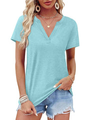 ✨Womens Short Sleeve V Neck Casual Loose Fit T-shirts (Buy 3 Free Shipping)