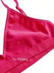 Seamless Strapless Wire-Free Breathable Comfortable Back Bra VioletRed