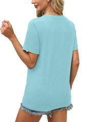 ✨Womens Short Sleeve V Neck Casual Loose Fit T-shirts (Buy 3 Free Shipping)
