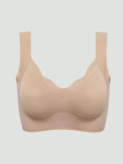 Seamless Casual Comfort Tank Style Seamless V-Neck Yoga Sports Breathable Back Bra Khaki