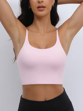 Sexy U-Back Yoga Bra with Adjustable Thin Straps for Shaping and Support HotPink
