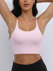 Sexy U-Back Yoga Bra with Adjustable Thin Straps for Shaping and Support HotPink