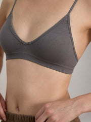 Seamless Strapless Wire-Free Breathable Comfortable Back Bra Gray