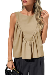 ✨Womens Peplum Babydoll Tank Tops Summer Sleeveless Loose T Shirts (Buy 2 Free Shipping!!!)