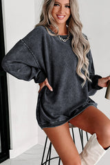 ✨ Women's Solid Color Ribbed Knit Round Neck Pullover Sweatshirt (Buy 2 Free Shipping)