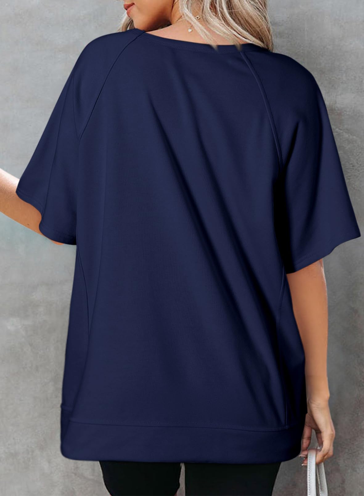 Women's Oversized Round Neck High-Low Hem Short Sleeve Top(Buy 2 Free Shipping)