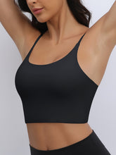 Sexy U-Back Yoga Bra with Adjustable Thin Straps for Shaping and Support Black