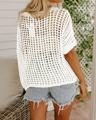 ✨Womens Casual Short Sleeve Hollow Out Pullover Knit Tops(BUY 2 FREE SHIPPING)