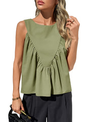 ✨Womens Peplum Babydoll Tank Tops Summer Sleeveless Loose T Shirts (Buy 2 Free Shipping!!!)