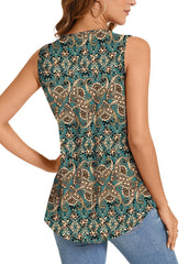 ✨Women's Summer Printed Pleated Sleeveless Tank Top(Buy 3 Free Shipping)